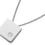 A Square Shaped Diamond Pendant C751 on a chain.
