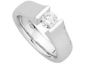 A Tension Set Round Brilliant Cut Diamond C770 white gold engagement ring.