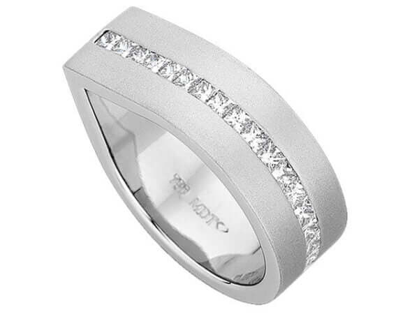 A Wide Dress Ring With One Row Set Of Diamonds C324 adorned with diamonds.