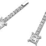 Drop Stud Diamond Earrings C820 in white gold.
