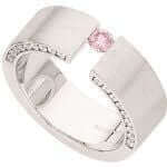 Tension Set Argyle Pink Diamond Ring With Diamonds On Edge C827