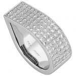 Wide Dress Ring With Watch Set Diamonds Six Design C325