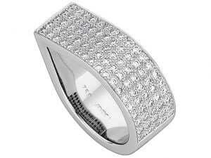 Wide Dress Ring With Watch Set Diamonds Six Design C325