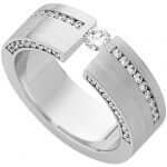 Wide Tension Set Round Diamond Ring With Diamond Band C848