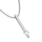 Long Bar Set Round Diamond Pendant C853