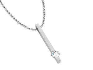 Long Bar Set Round Diamond Pendant C853