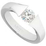 Tension Set Round Diamond Tapered Ring C854