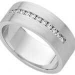 A White Gold Gents Wide Diamond Set Band C865 featuring white gold and diamond set.