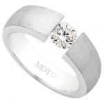 White Gold Wide Tension Set Round Diamond Ring C869