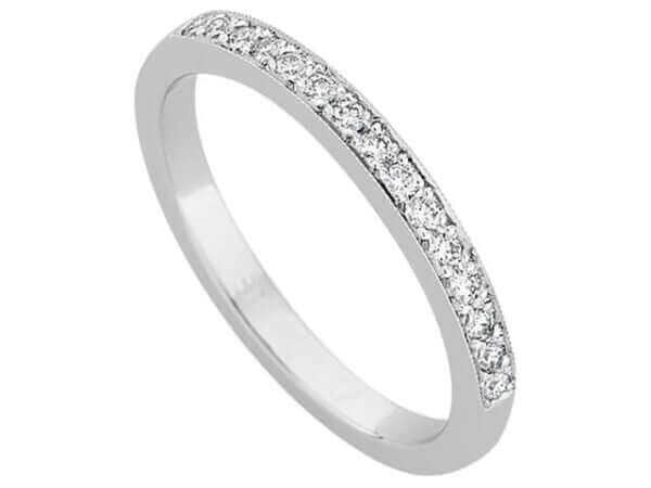 A White Gold Grain Set Diamond Band C891.