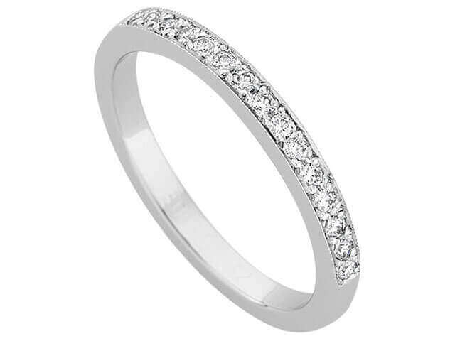 A White Gold Grain Set Diamond Band C891.