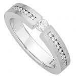 A White Gold Tension Set Round Diamond Ring With Diamonds Band C900 wedding ring.