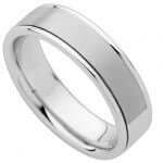 A White Gold Gents Wedding Band C902 with a polished finish.