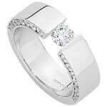 Tension Set Round Brilliant Cut Diamond Ring C909