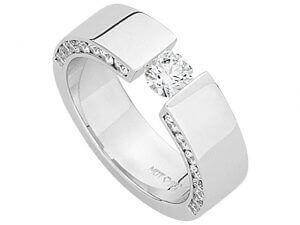 Tension Set Round Brilliant Cut Diamond Ring C909