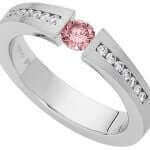 Tension Set Argyle Pink Diamond in 18ct white gold and 14 x .01ct channel set diamonds C910