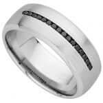 White Gold Channel Set Black Diamonds C913B