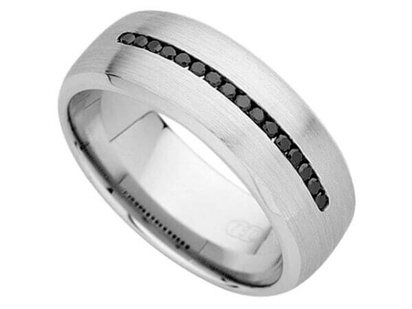 White Gold Channel Set Black Diamonds C913B
