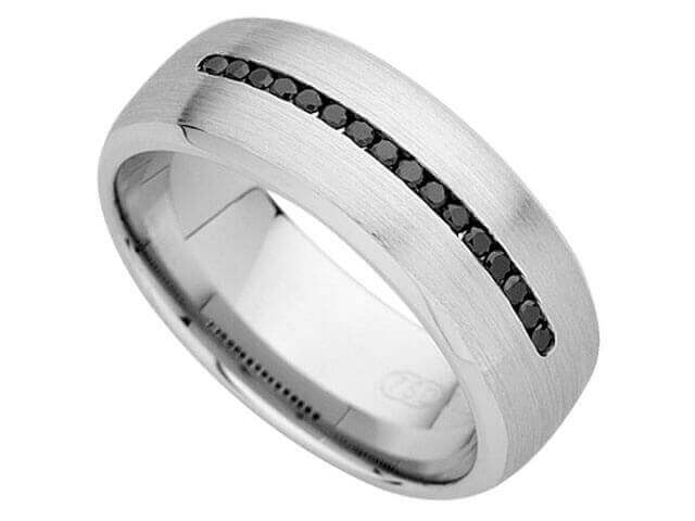White Gold Channel Set Black Diamonds C913B