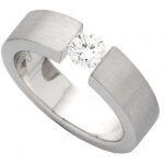 A Tension Set Round Brilliant Diamond Ring C364 with a round brilliant diamond set in the center.