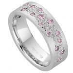A Random Set Dress Ring With Pink Diamonds C915 set with pink sapphires.