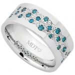 A Random Set Dress Ring With Sky Blue Diamonds C915 adorned with sky blue diamonds.