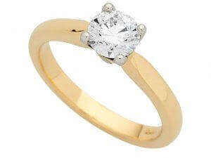 A Solitaire Round Brilliant Cut Diamond Ring C918 with a round brilliant cut diamond.