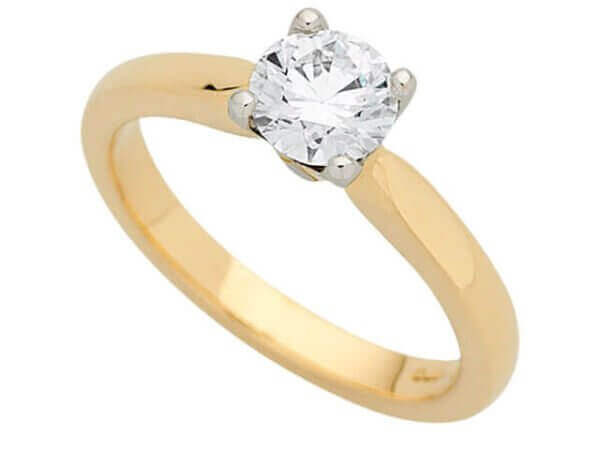 A Solitaire Round Brilliant Cut Diamond Ring C918 with a round brilliant cut diamond.