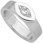 A Bezel Set Marquise Diamond Ring C922 in white gold.