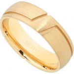 Yellow Gold Grooved Out Men's Ring C929