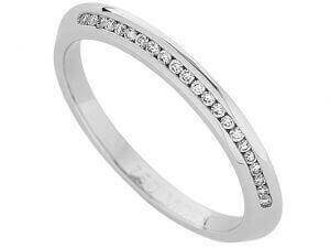 A White Gold Half Knife Edge Diamond wedding Band C937.