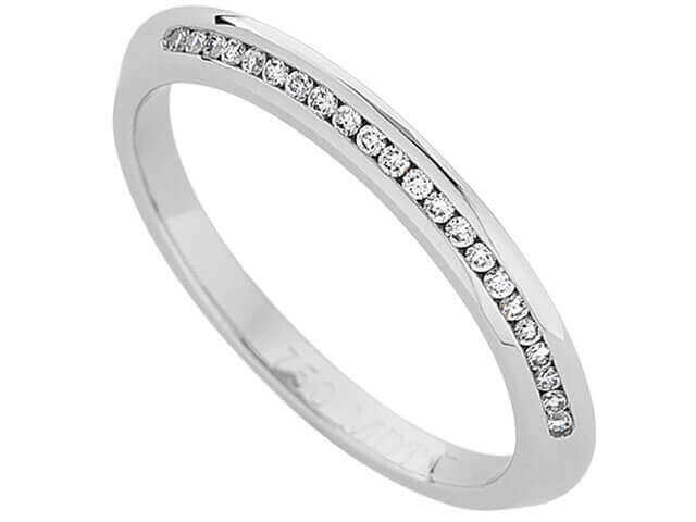 A White Gold Half Knife Edge Diamond wedding Band C937.