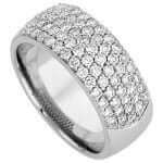 White Gold Wide Pave Set Diamond Band C411