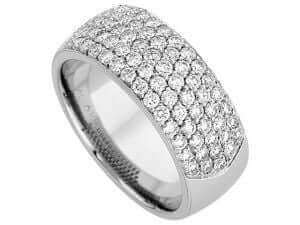 White Gold Wide Pave Set Diamond Band C411