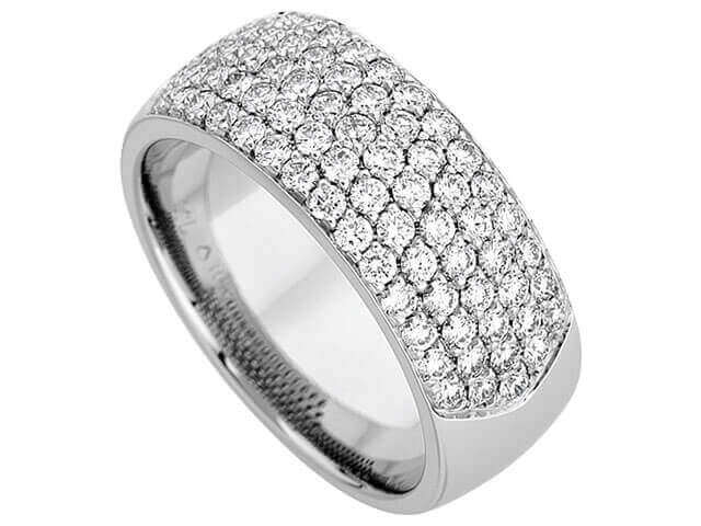 White Gold Wide Pave Set Diamond Band C411
