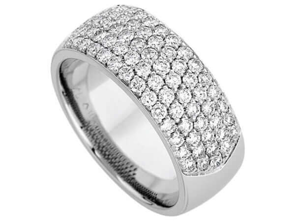 A Five Row Pave Set Ring C411 with pave set diamonds.