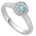 Halo Blue Round Diamond Ring C1004
