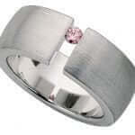A Tension Set Pink Diamond Ring C432 with a pink diamond.