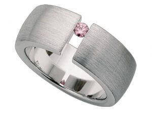 A Tension Set Pink Diamond Ring C432 with a pink diamond.