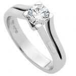 A white gold Double Split Solitaire Round Brilliant Diamond Ring C956 engagement ring.