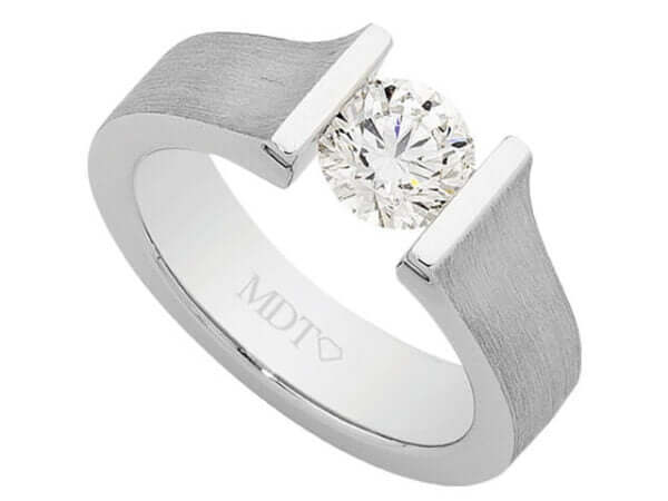 Platinum Tension Set Round 1.00ct Diamond Ring C957
