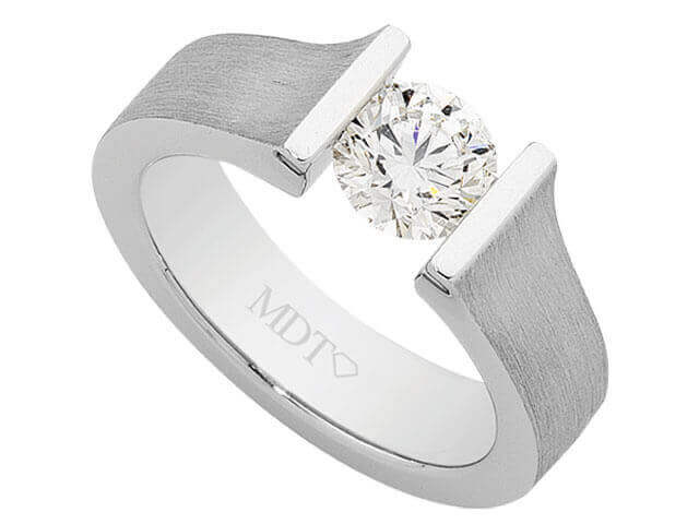 Platinum Tension Set Round 1.00ct Diamond Ring C957