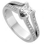 A stunning White Gold Princess Cut Diamond Ring C960, perfect for an engagement.