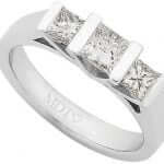 White Gold Three Stone Princess Cut Diamond Ring C978