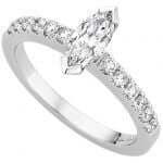 White Gold Marquise Diamond with claw set Diamond Shoulders C992 engagement ring.