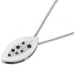 A Random Set White Diamonds Pendant C772 featuring a random set of black and white diamonds on a delicate chain.