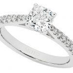 A Cushion Cut Diamond Engagement Ring C1063 in white gold.