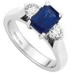 An All Australian Emerald Cut Sapphire & Diamond Ring C1217.