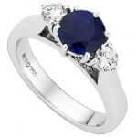 An All Australian Blue Sapphire & Diamonds Ring C1212 in white gold.
