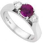Round Pink Sapphire & Diamonds Ring C1205